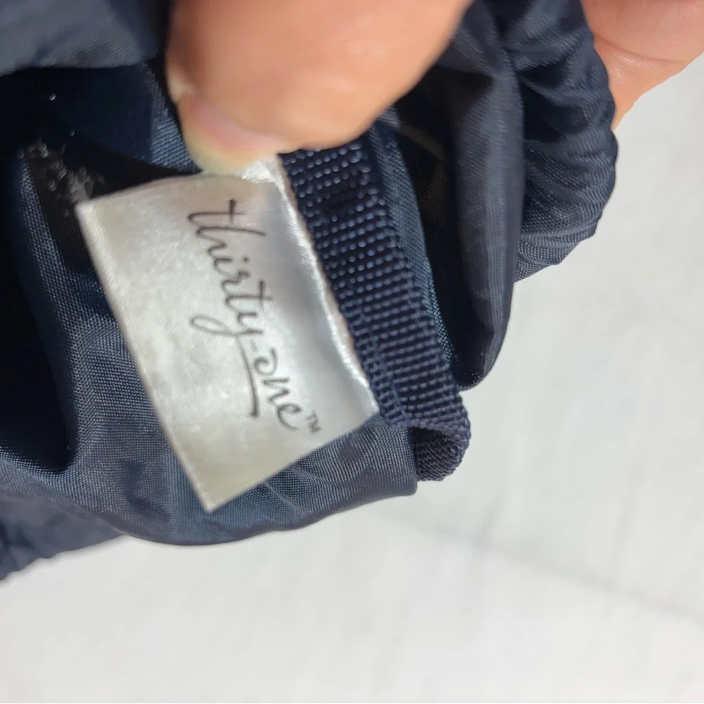 Thirty One Navy Drawstring Backpack with Colorful Turtle Stack - Picture 3 of 4